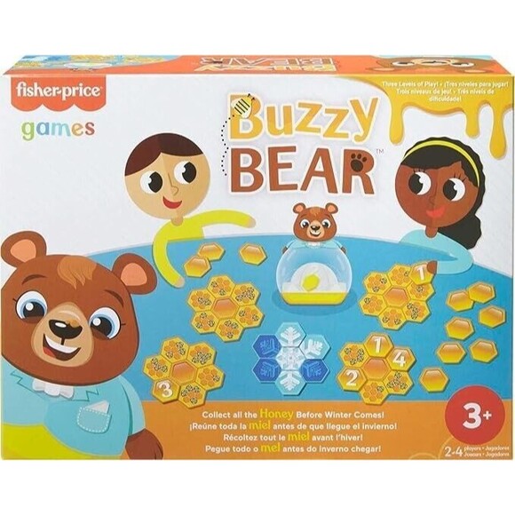 Mattel Fisher Price Buzzy Bear Cooperative Kids Game for 2 to 4 Players Age 3+ - Picture 1 of 6